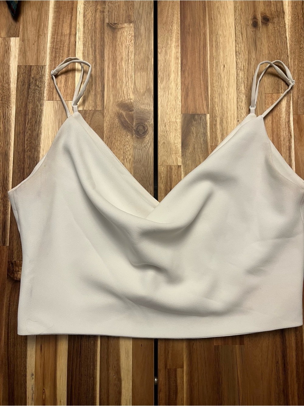 Zara White Cowl Neck Crop